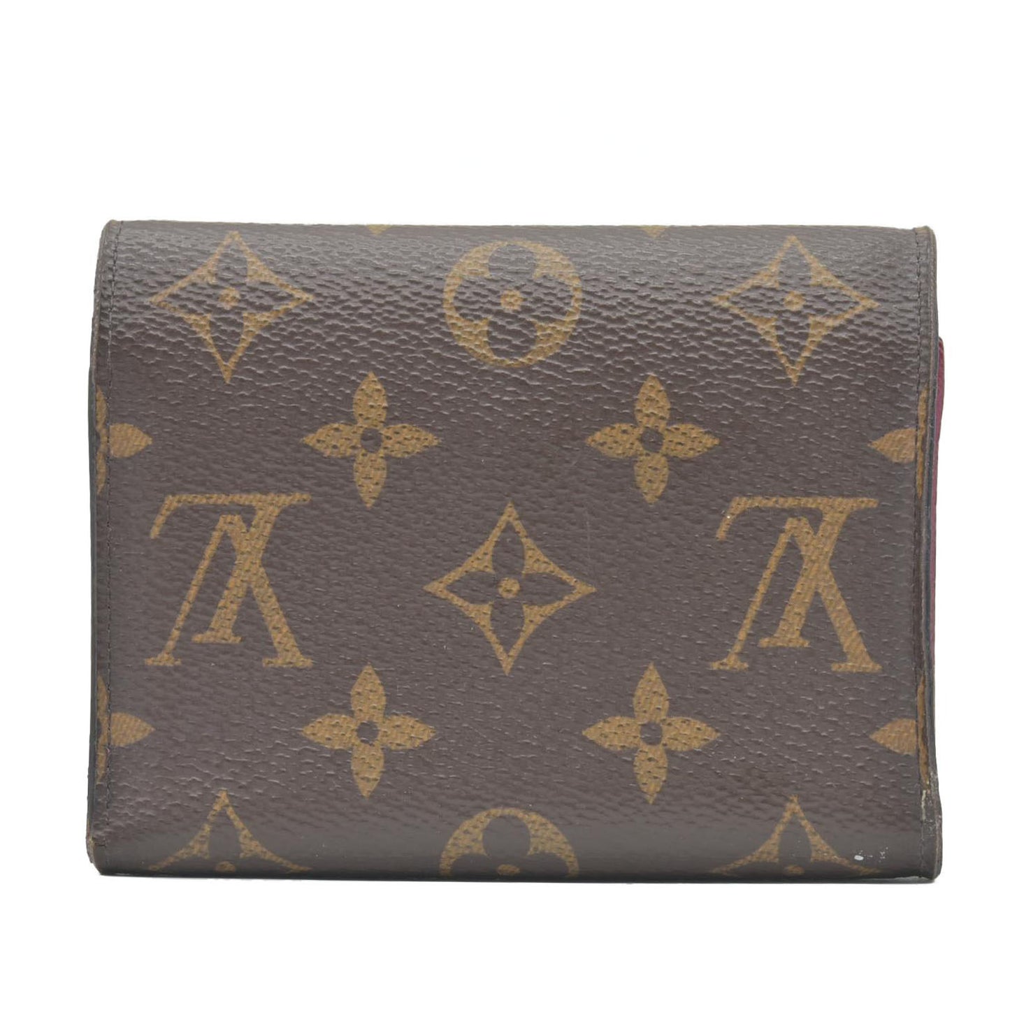 $605 2020 Louis Vuitton Monogram Victorine Trifold Wallet Fuchsia Interior FY0220