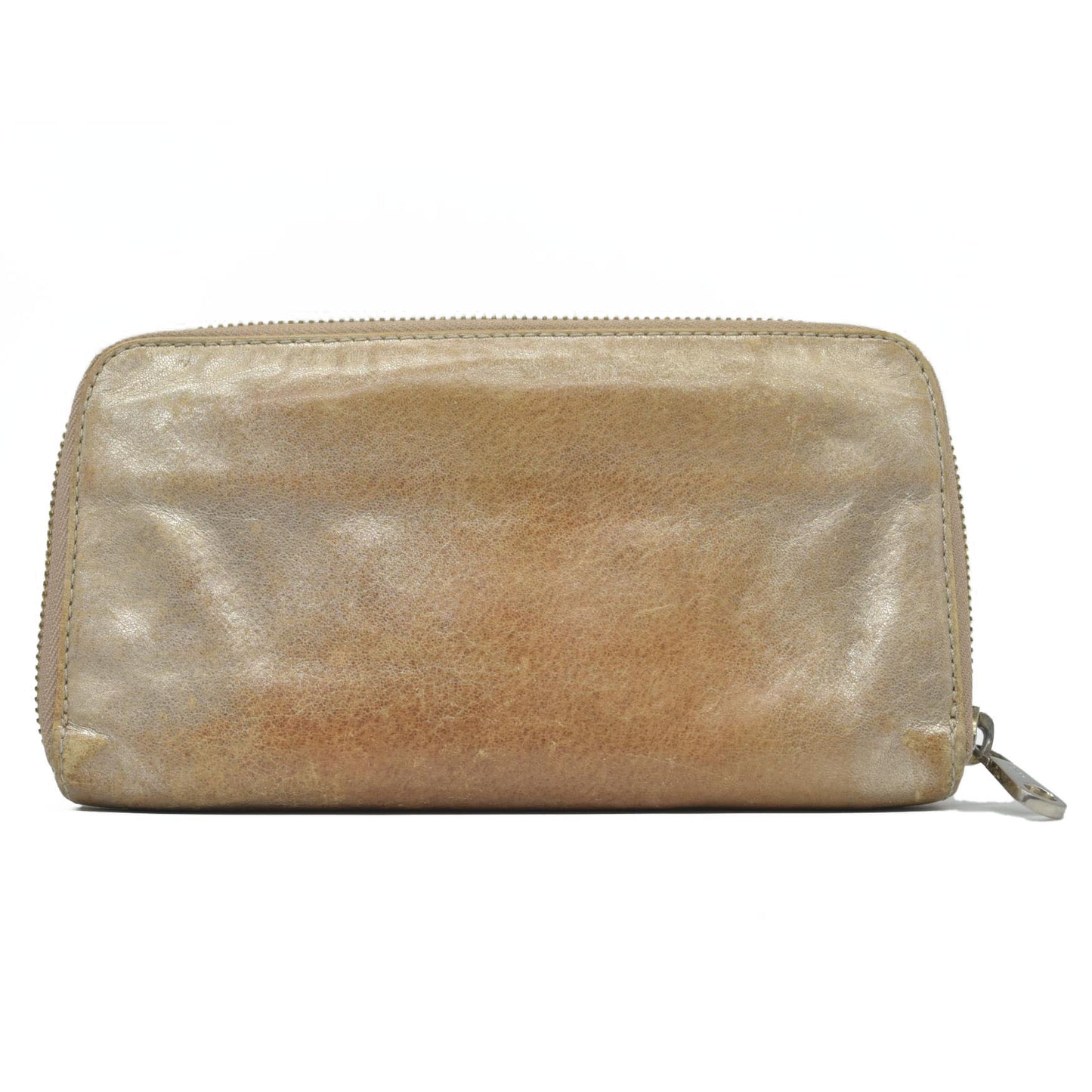 $690 Chloe Lily Leather Zip Around Long Wallet Purse Gold