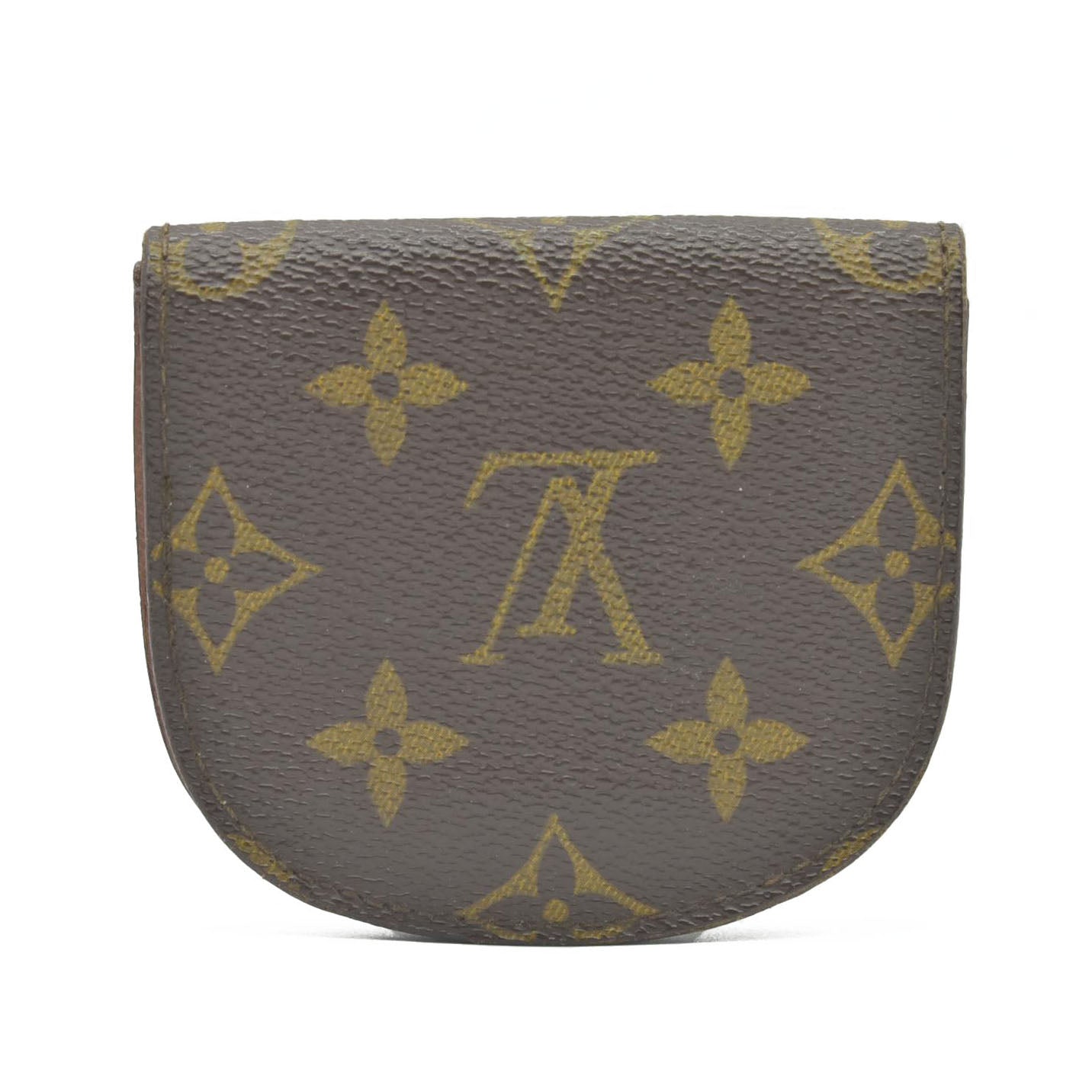 $345 1986 Louis Vuitton Monogram Porte Monnaie Gousset Coin Purse Wallet