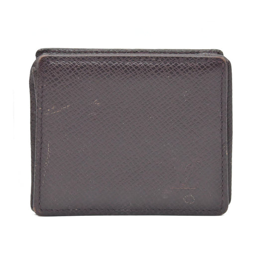 $445 1998 Louis Vuitton Taiga Porte Mannaie Boite Leather Coin Purse Wallet MI0928