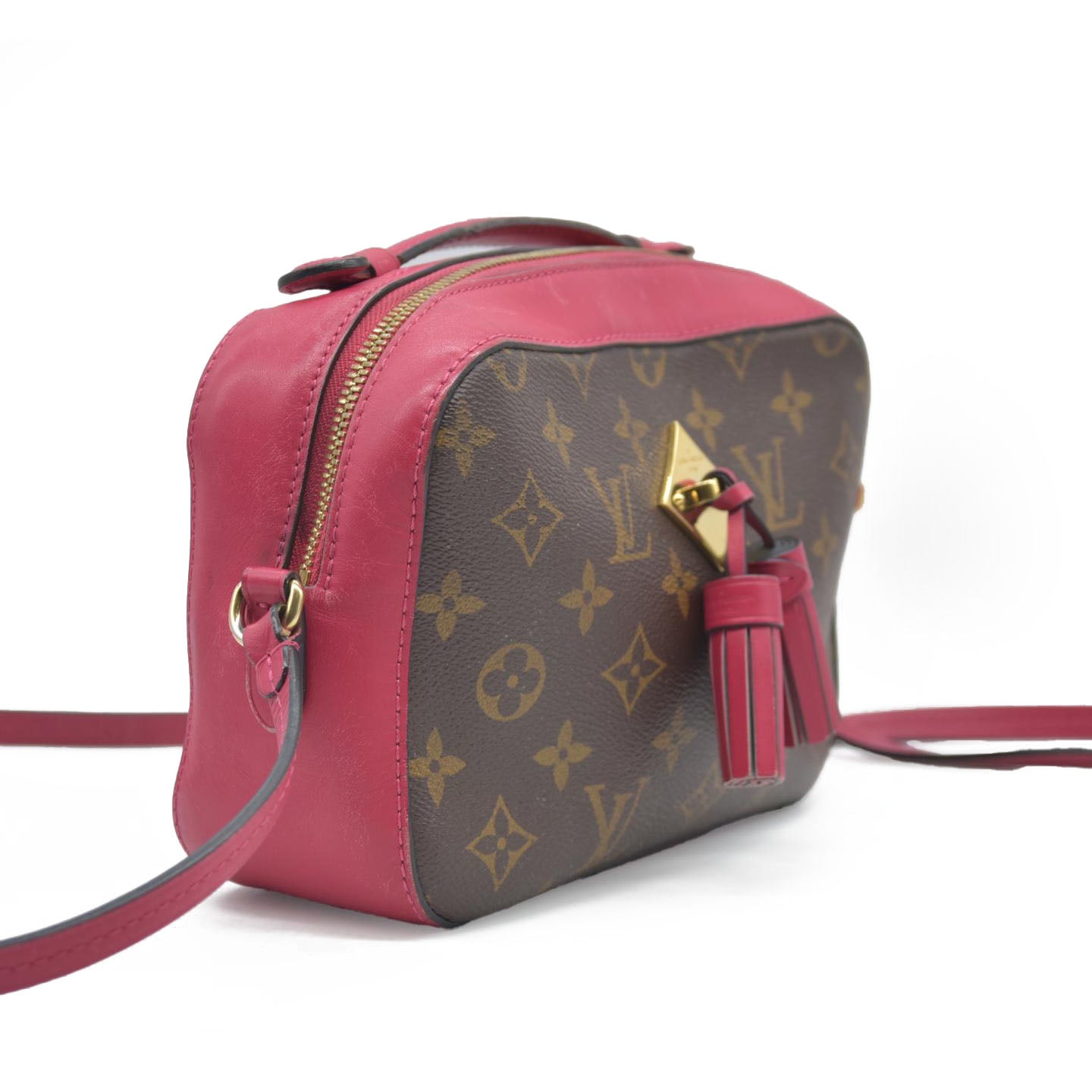$1710 Louis Vuitton Saintonge Freesia Pink Monogram Canvas Cross Body Bag DU2108 2018