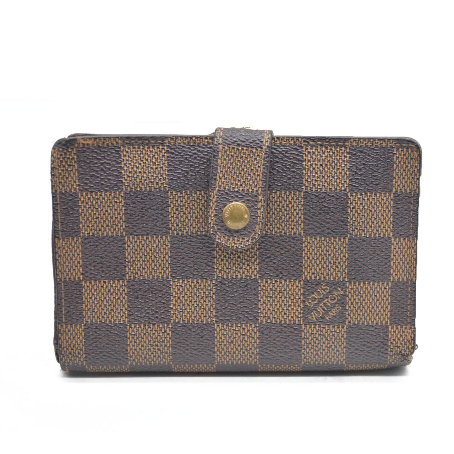 AUCTION $750 Louis Vuitton  Damier Ebene French Purse Wallet TH1004