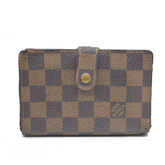 AUCTION $750 Louis Vuitton  Damier Ebene French Purse Wallet TH1004