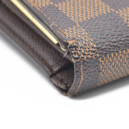 AUCTION $750 Louis Vuitton  Damier Ebene French Purse Wallet TH1004