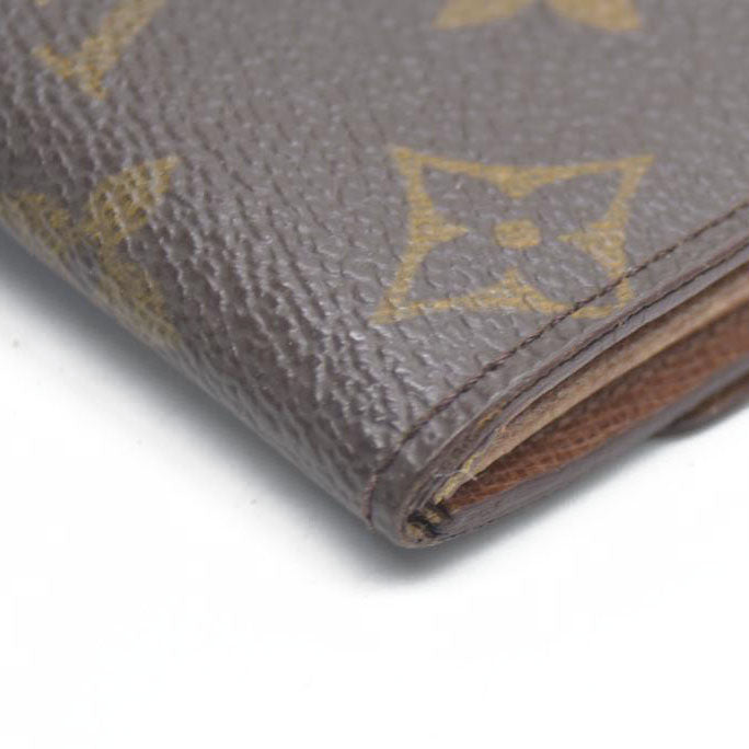 Louis Vuitton Monogram Porte Monnaie Plat Coin Purse Wallet Brown