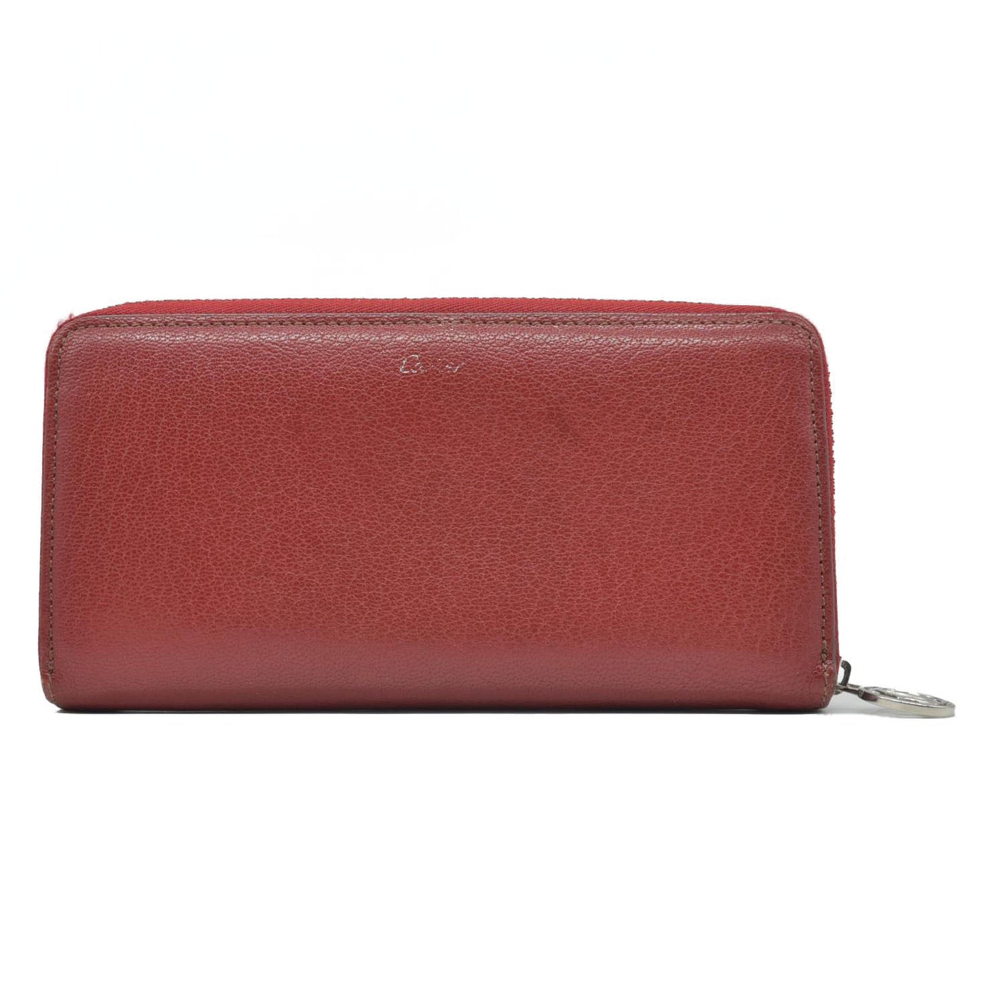 $980 Cartier Must de Cartier Zip Around Wallet Red Leather