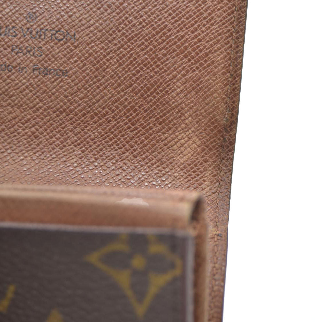 Louis Vuitton Monogram Porte Monnaie Plat Coin Purse Wallet Brown