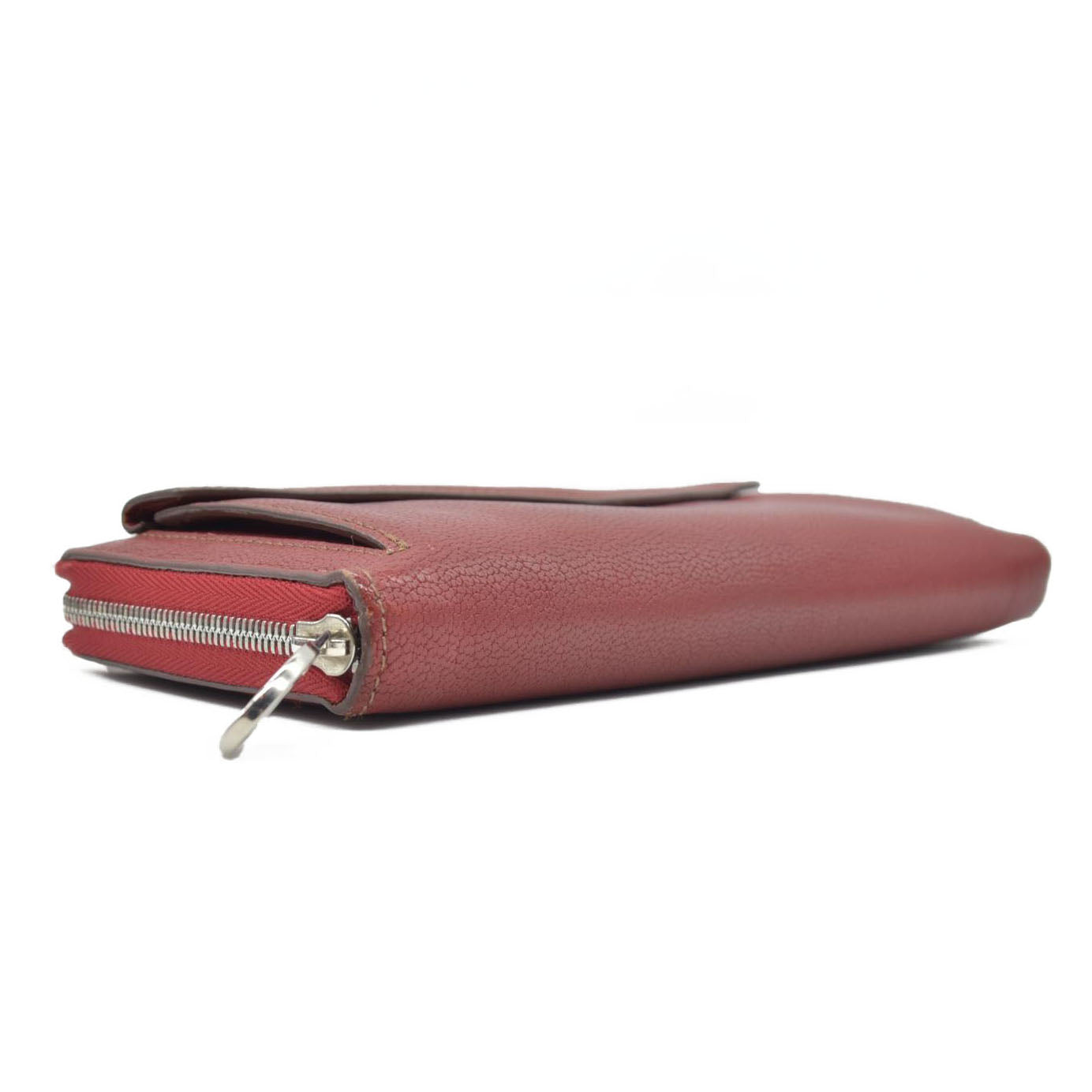 $980 Cartier Must de Cartier Zip Around Wallet Red Leather