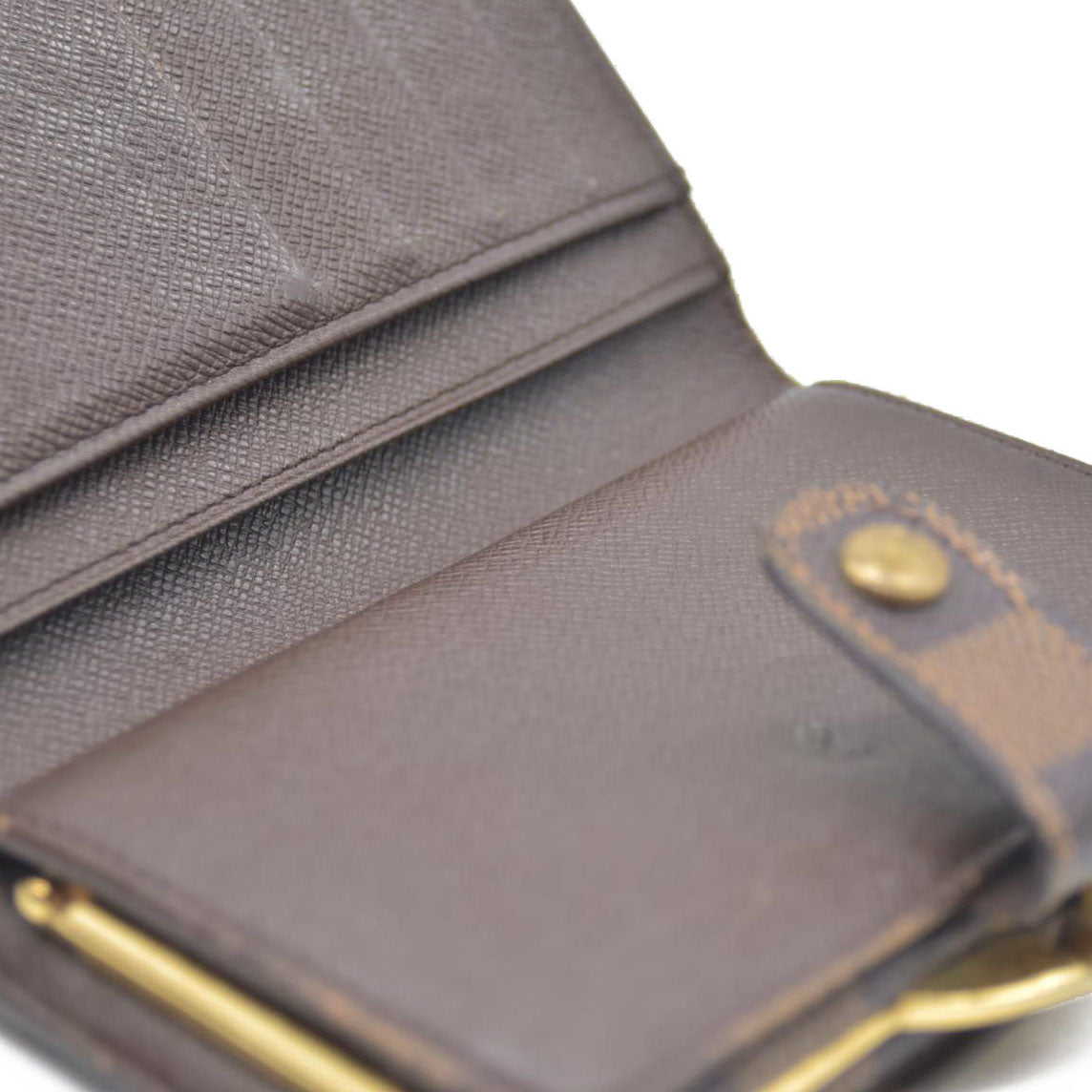 AUCTION $750 Louis Vuitton  Damier Ebene French Purse Wallet TH1004