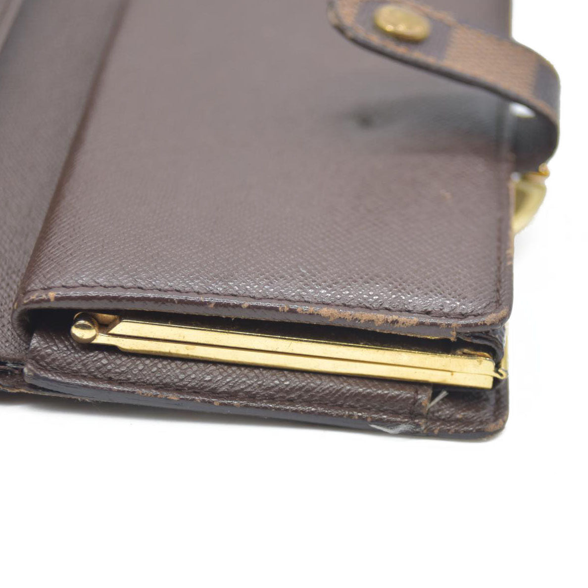 AUCTION $750 Louis Vuitton  Damier Ebene French Purse Wallet TH1004