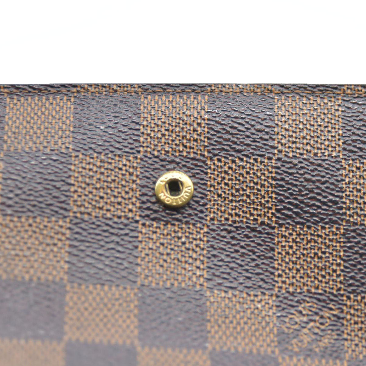 AUCTION $750 Louis Vuitton  Damier Ebene French Purse Wallet TH1004