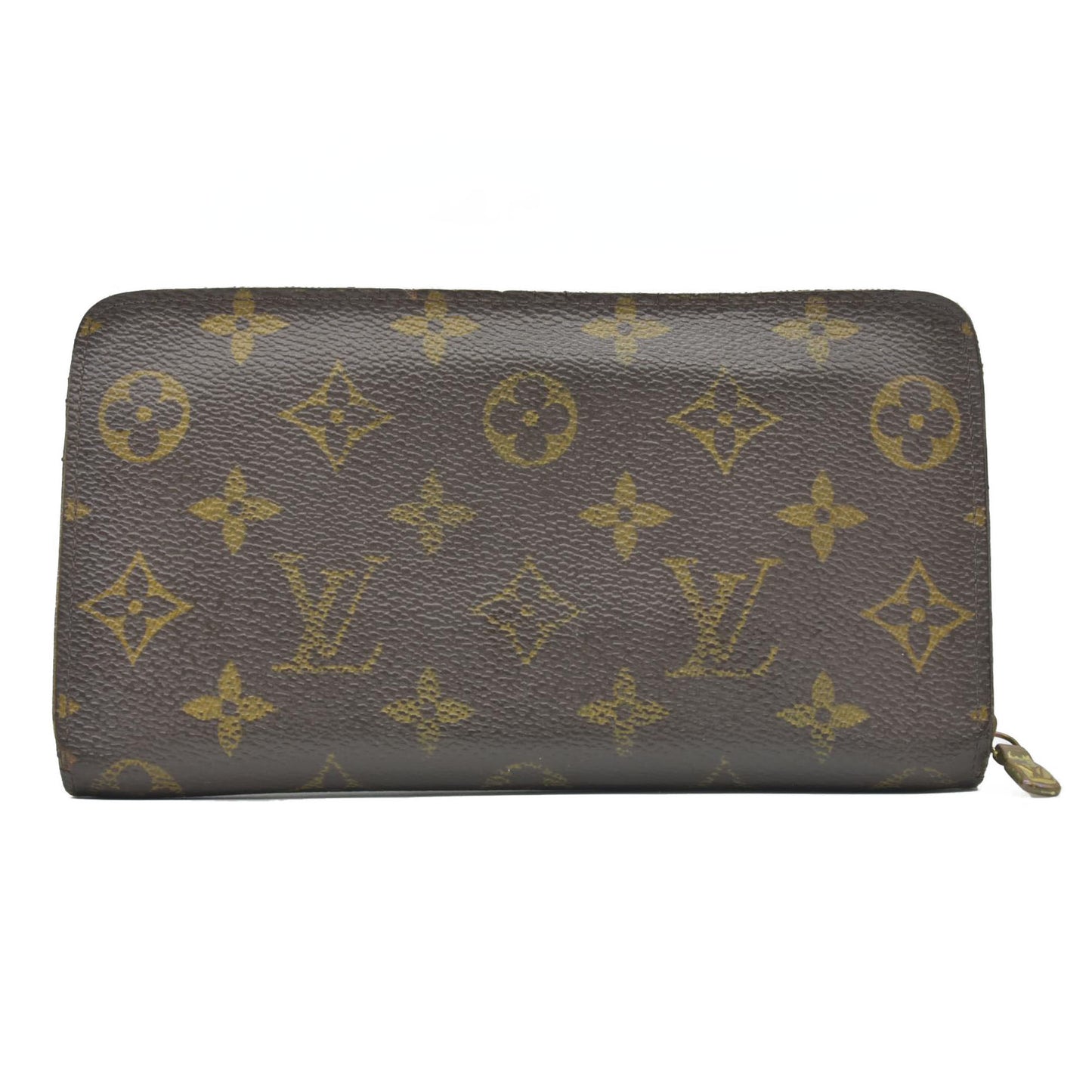 $915 2002 Louis Vuitton Monogram Porte Monnaie Zippy Long Wallet Brown TH1022