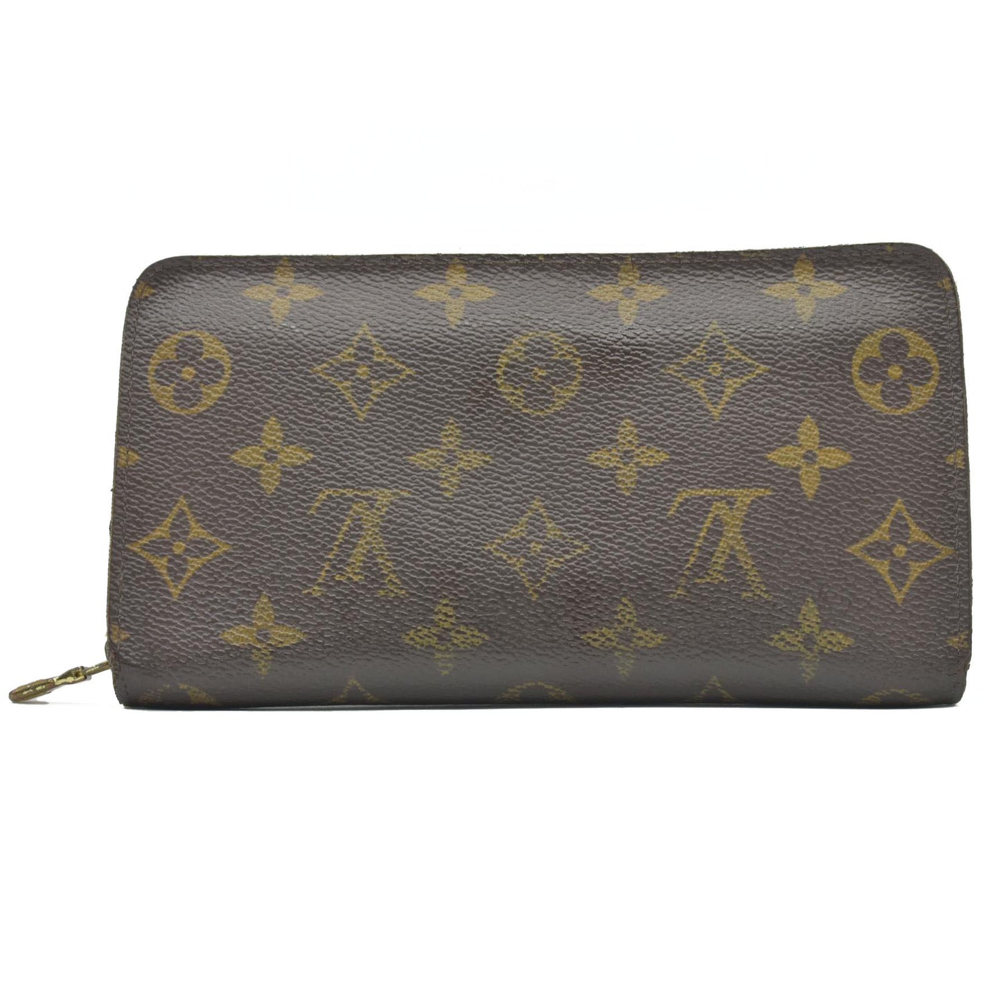 $915 2002 Louis Vuitton Monogram Porte Monnaie Zippy Long Wallet Brown TH1022