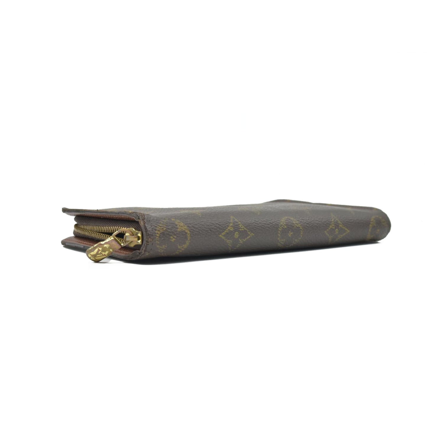 $915 2002 Louis Vuitton Monogram Porte Monnaie Zippy Long Wallet Brown TH1022