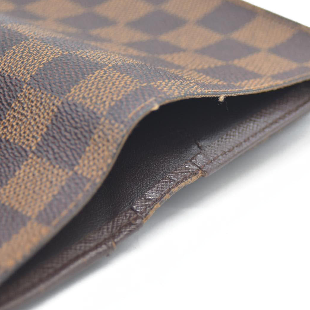 AUCTION $750 Louis Vuitton  Damier Ebene French Purse Wallet TH1004