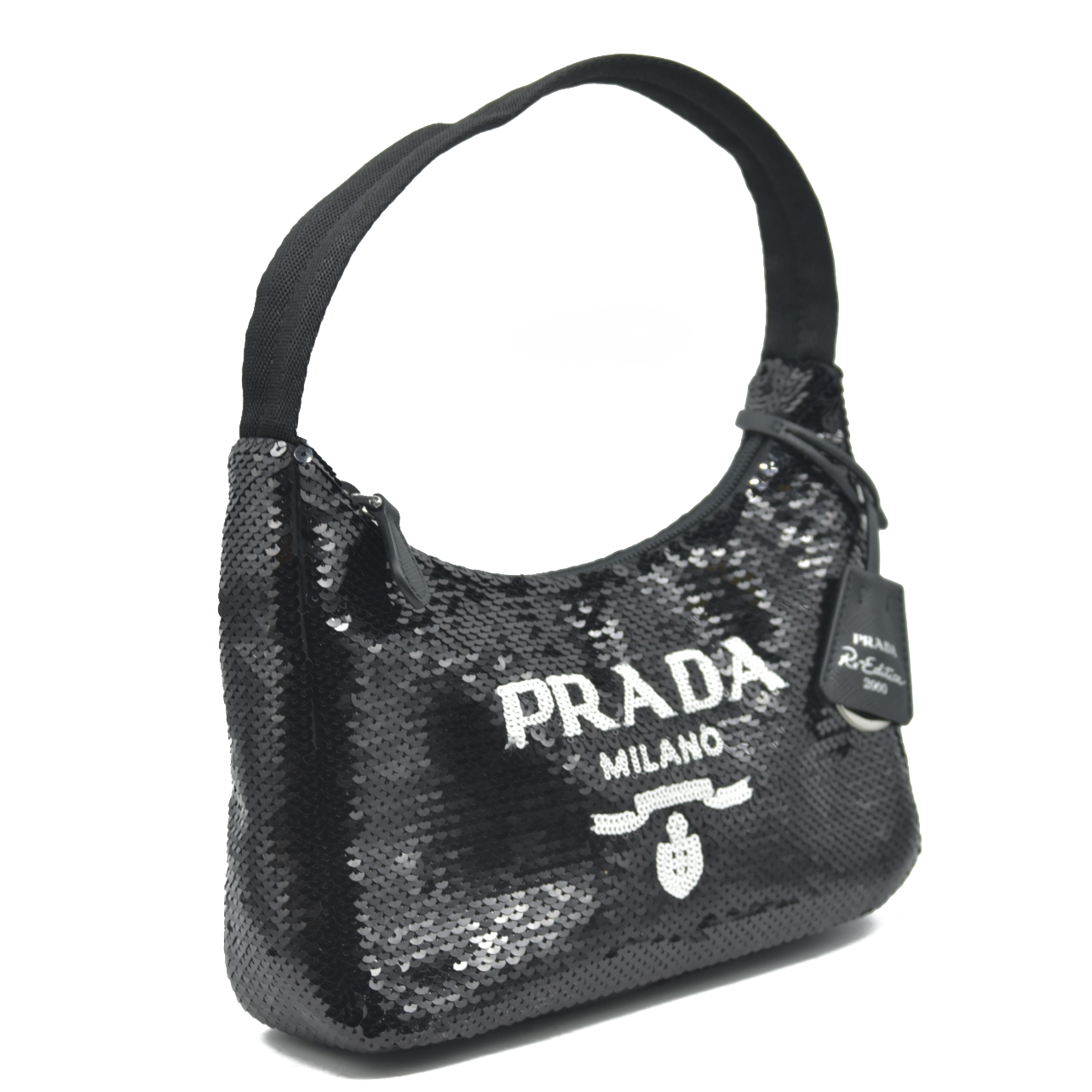 $2300 Prada Re-Edition 2000 Hobo Sequins Mini
