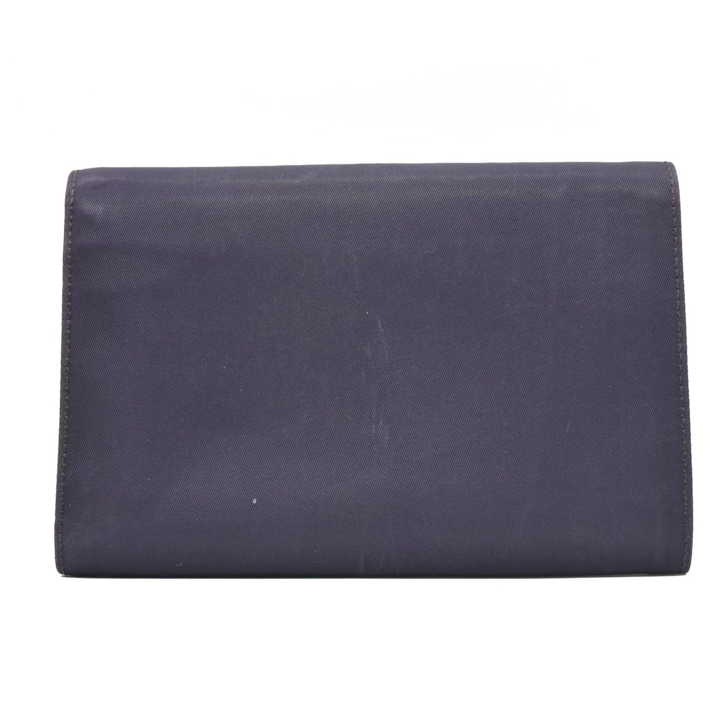 $675 PRADA Logo Plate Nylon Trifold Wallet Purple