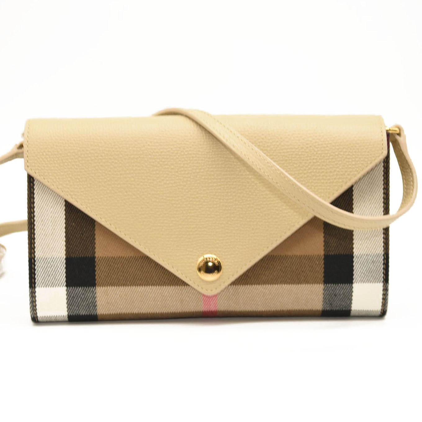 BURBERRY Vintage Check Grain Calfskin Halton Crossbody bag