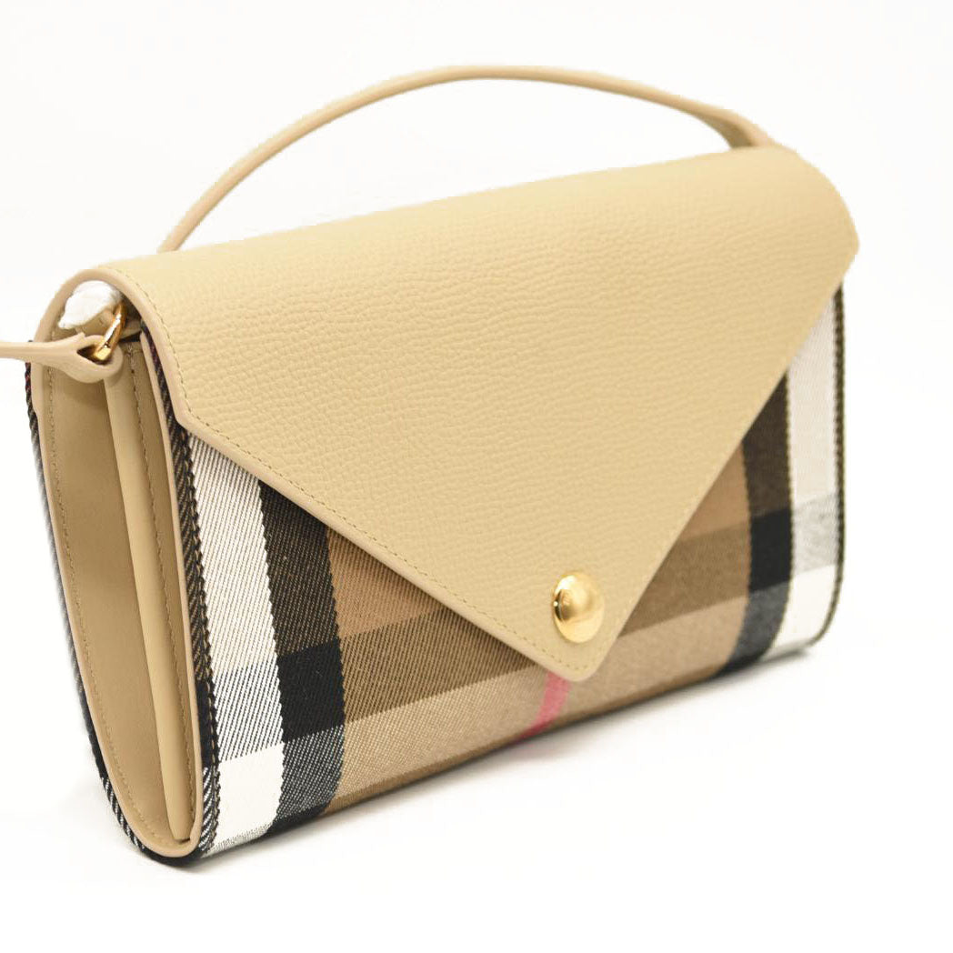 BURBERRY Vintage Check Grain Calfskin Halton Crossbody bag