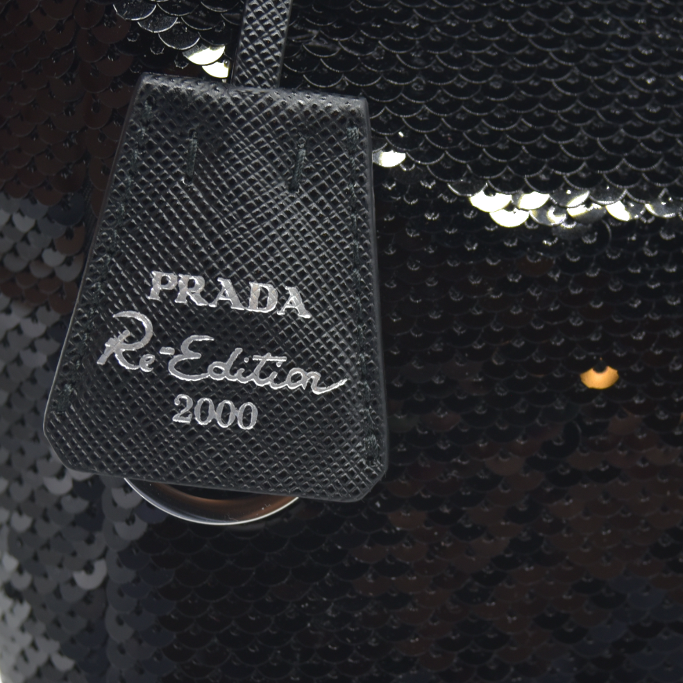 $2300 Prada Re-Edition 2000 Hobo Sequins Mini