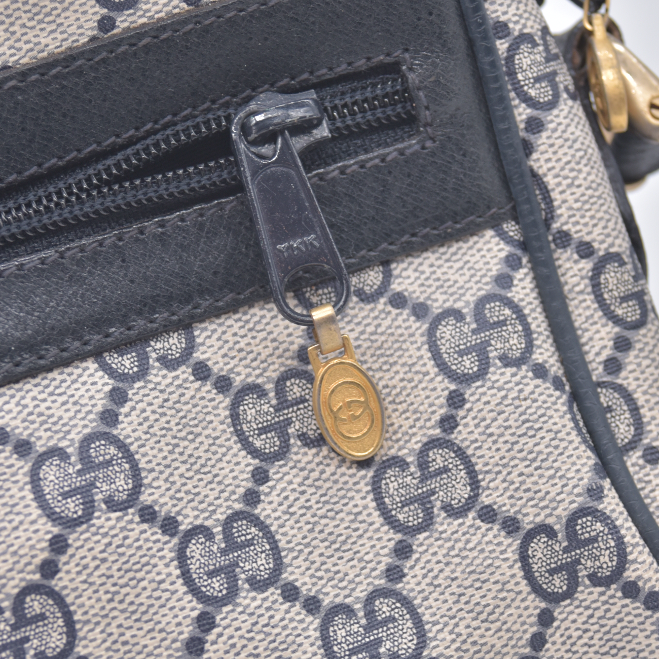 $1100 Gucci Vintage Ophidia Shoulder Bag GG Canvas Small Blue