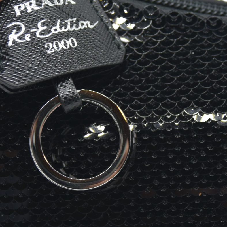 $2300 Prada Re-Edition 2000 Hobo Sequins Mini