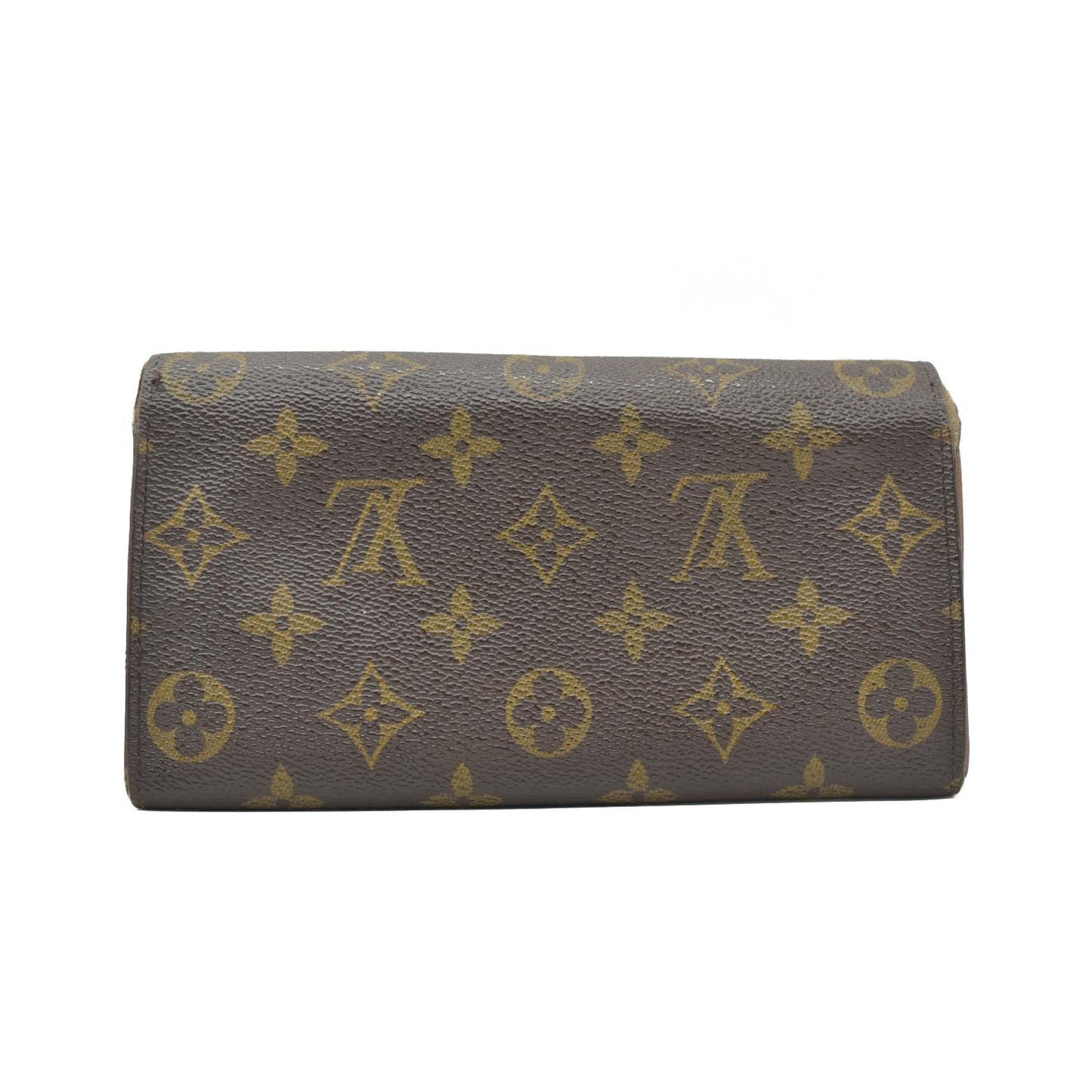 $725 1996 Louis Vuitton Monogram Portefeiulle Sarah Long Bifold Wallet Brown TH1906