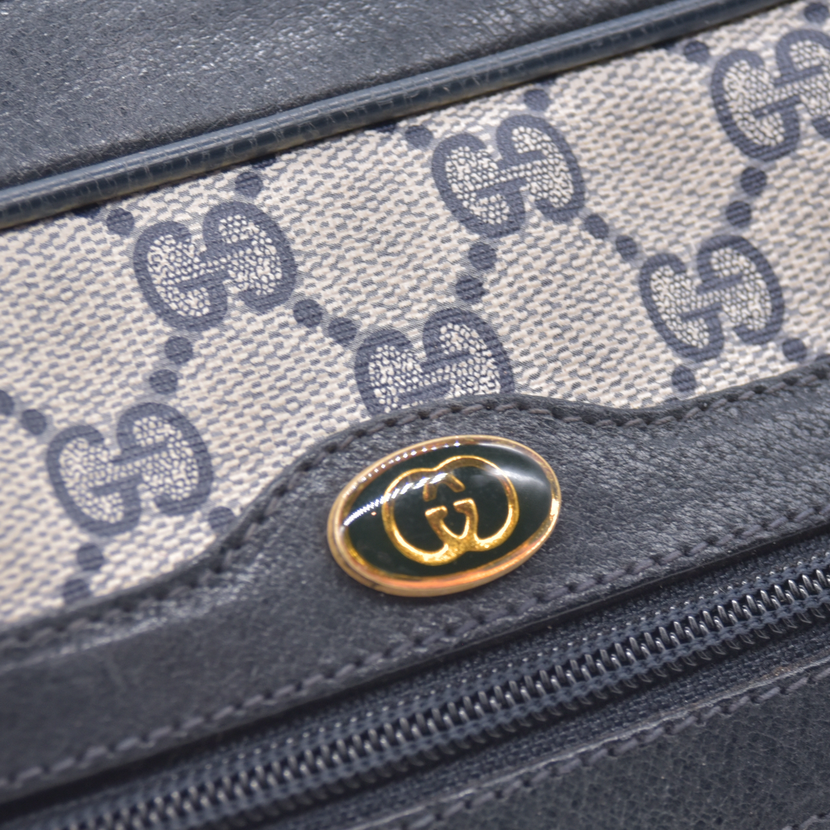 $1100 Gucci Vintage Ophidia Shoulder Bag GG Canvas Small Blue