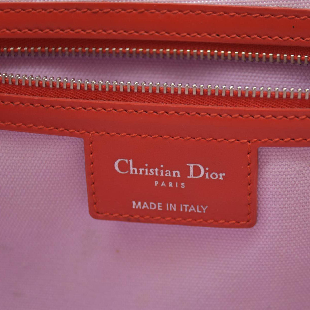AUCTION $3400 Christian Dior  Coated Canvas Cannage Panarea Shopping Tote Red