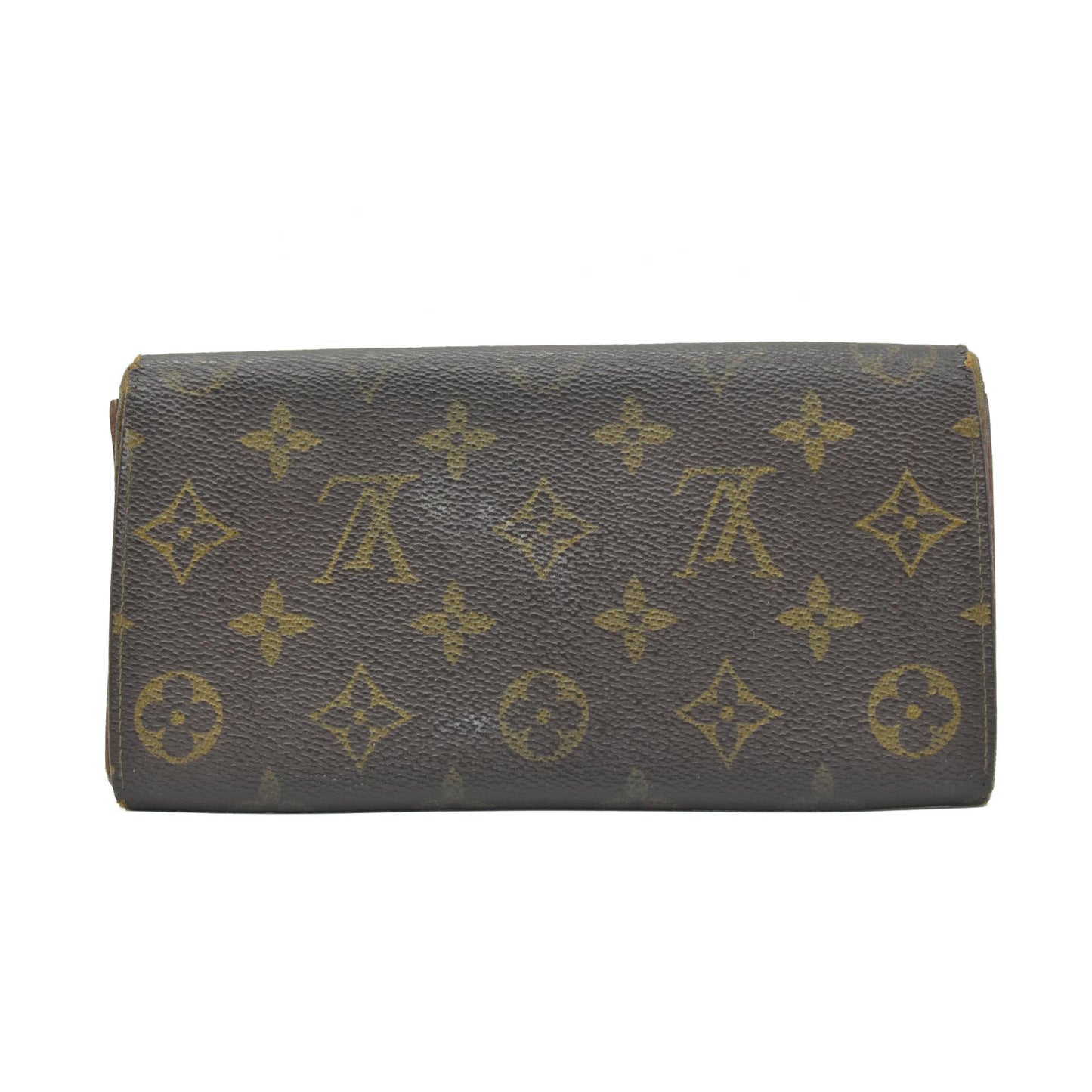 $725 1991 Louis Vuitton Monogram Portefeiulle Sarah Long Bifold Wallet Brown AN0941
