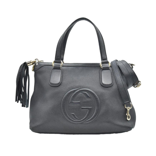 $2150 CONSIGNMENT GUCCI Cellarius Calfskin Small Soho Top Handle Satchel Black