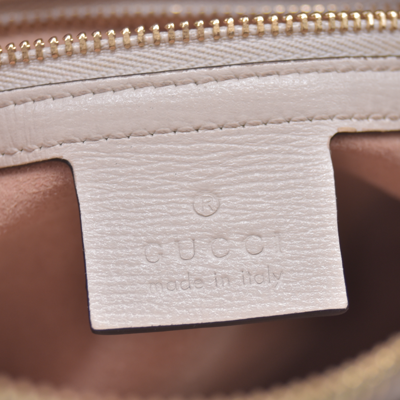$1650 Gucci GG Supreme Monogram Small Horsebit 1955 Shoulder Bag Beige Mystic White
