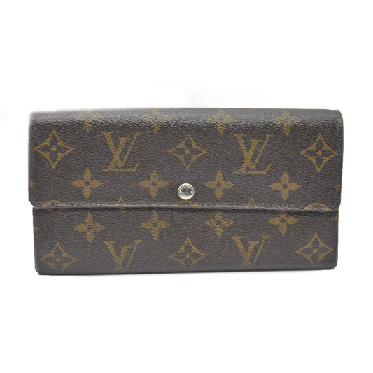 Louis Vuitton Monogram Portefeiulle Sarah Long Bifold Wallet Brown CA1141