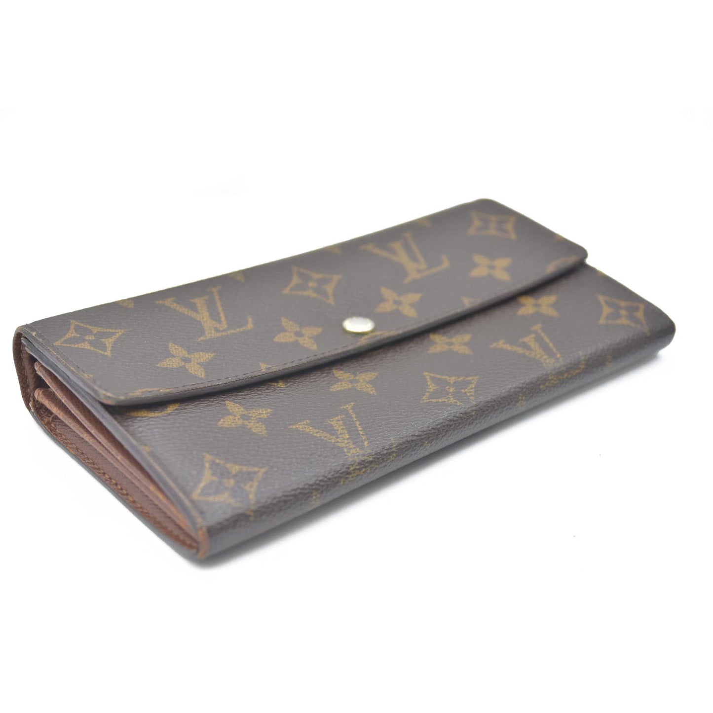 Louis Vuitton Monogram Portefeiulle Sarah Long Bifold Wallet Brown CA1141