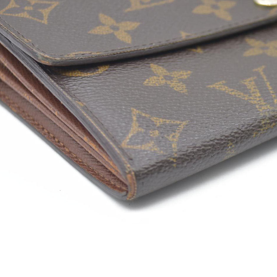 Louis Vuitton Monogram Portefeiulle Sarah Long Bifold Wallet Brown CA1141