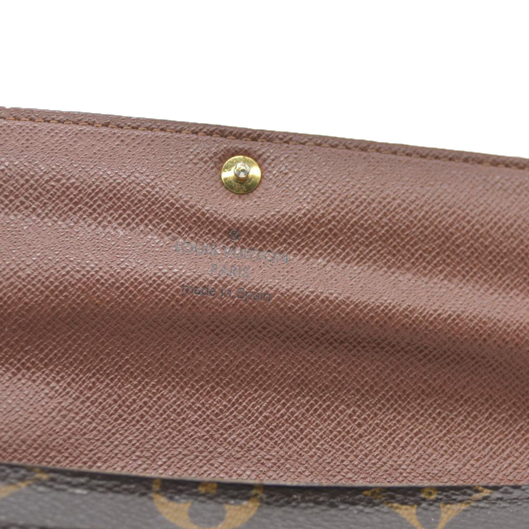 Louis Vuitton Monogram Portefeiulle Sarah Long Bifold Wallet Brown CA1141