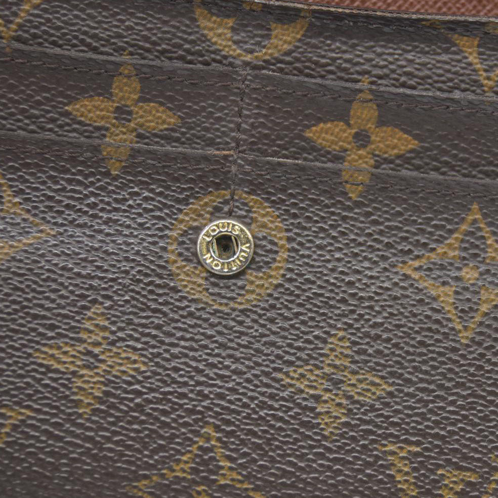 Louis Vuitton Monogram Portefeiulle Sarah Long Bifold Wallet Brown CA1141