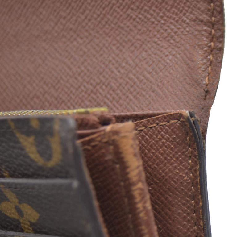 Louis Vuitton Monogram Portefeiulle Sarah Long Bifold Wallet Brown CA1141