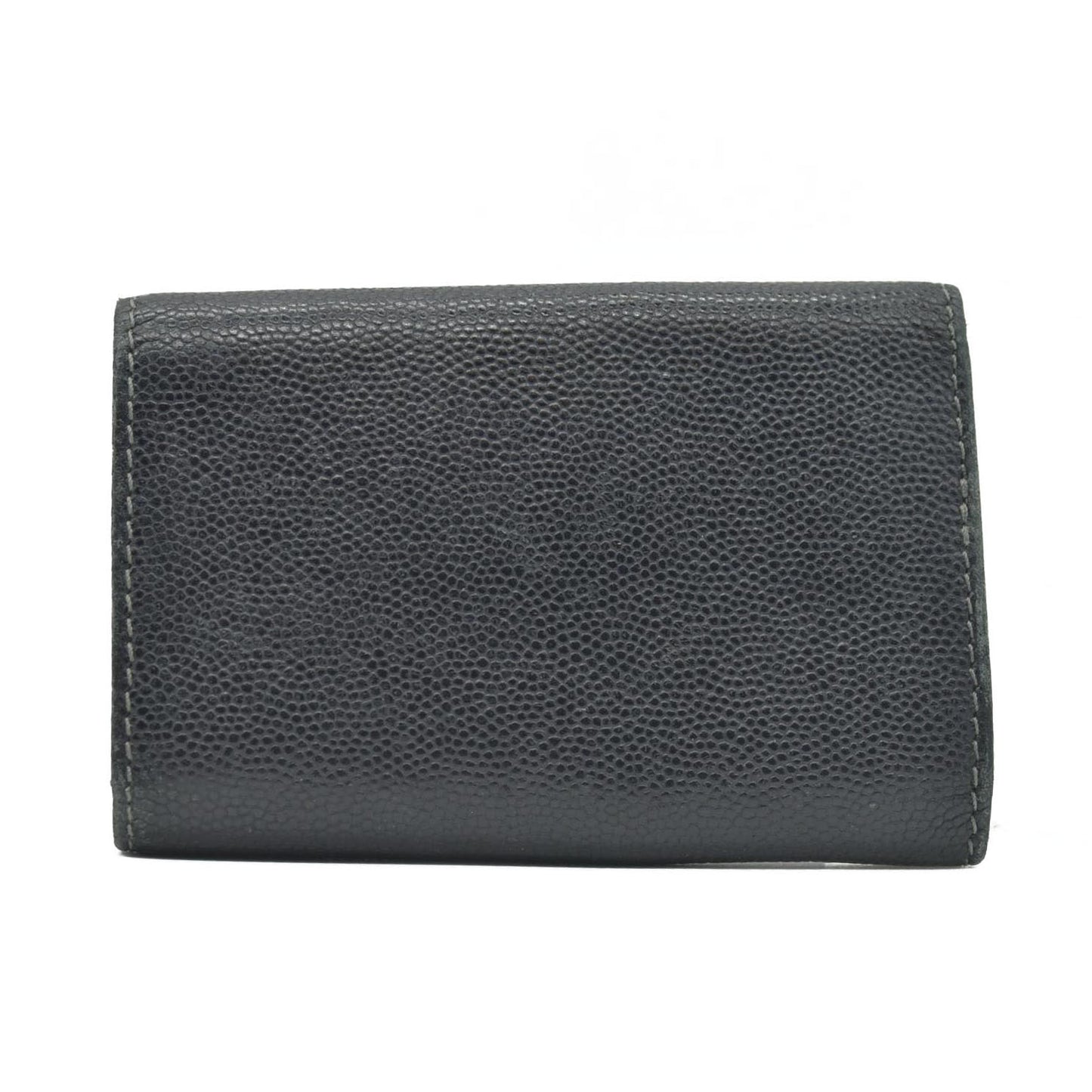 $420 Cartier Santos 6 Ring Key Case Black Leather
