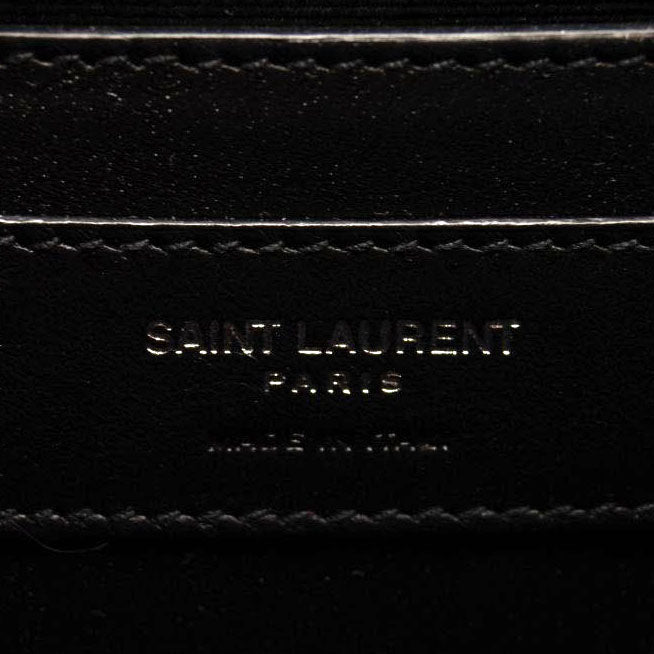 NEW Saint Laurent Grain De Poudre Medium Classic Monogram Kate Satchel Black