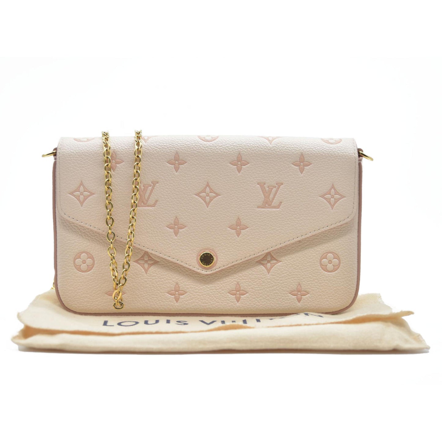 $1990 Louis Vuitton House's signature Monogram Pochette Félicie Bicolor Eden