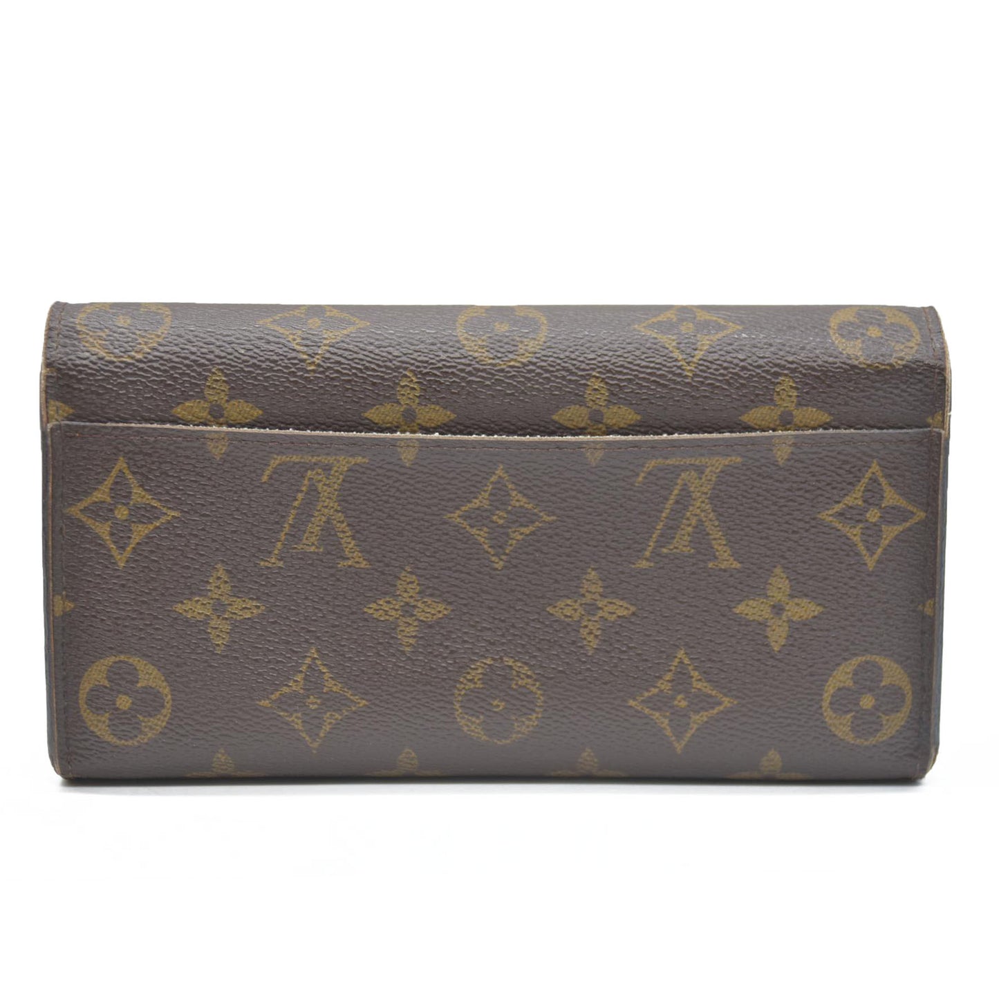 AUCTION $720 Louis Vuitton Monogram Portefeiulle Sarah Long Bifold Wallet Brown MI0166