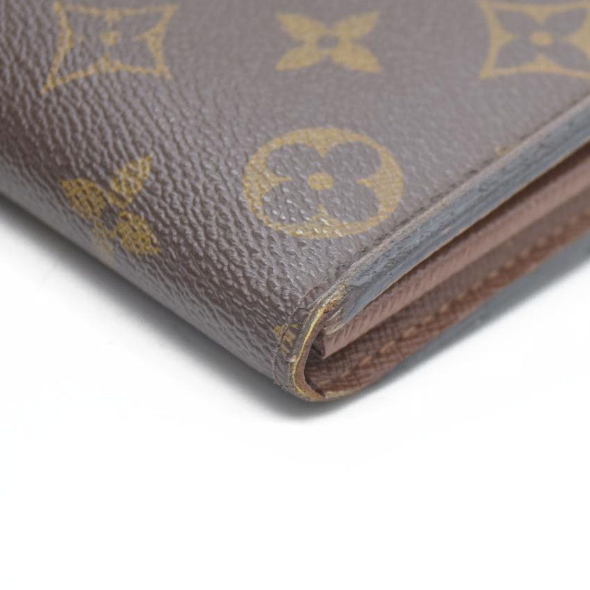 AUCTION $720 Louis Vuitton Monogram Portefeiulle Sarah Long Bifold Wallet Brown MI0166