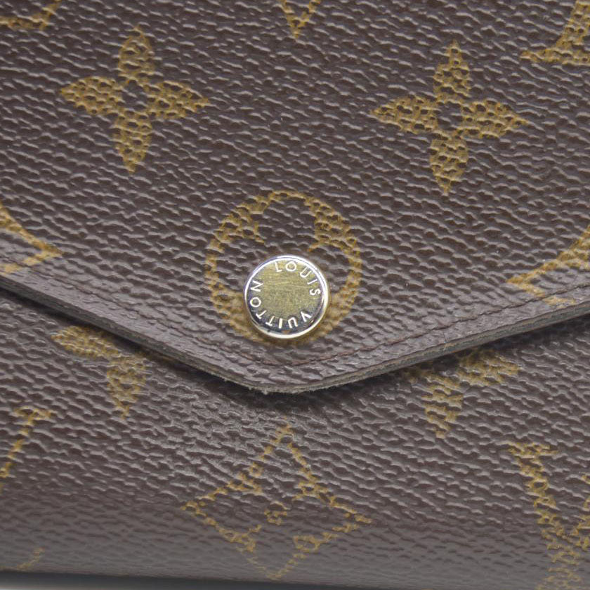AUCTION $720 Louis Vuitton Monogram Portefeiulle Sarah Long Bifold Wallet Brown MI0166