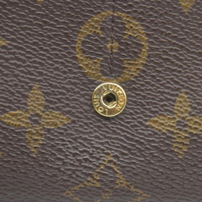 AUCTION $720 Louis Vuitton Monogram Portefeiulle Sarah Long Bifold Wallet Brown MI0166