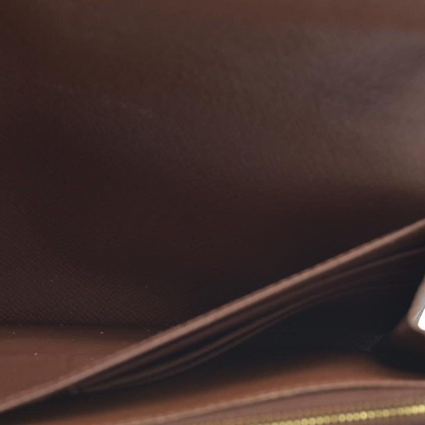 AUCTION $720 Louis Vuitton Monogram Portefeiulle Sarah Long Bifold Wallet Brown MI0166