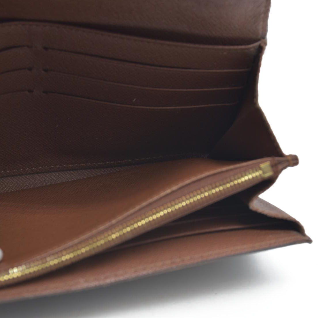 AUCTION $720 Louis Vuitton Monogram Portefeiulle Sarah Long Bifold Wallet Brown MI0166