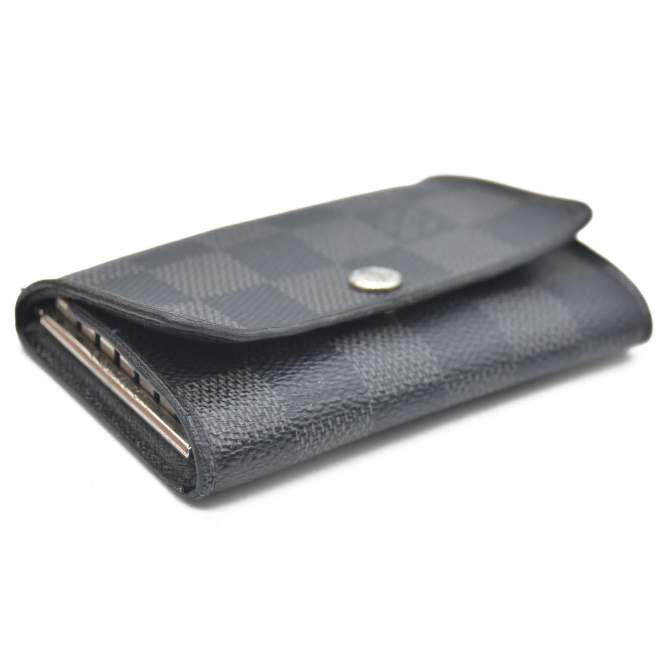 Louis Vuitton Damier Graphite Multicles 6 Ring Key Case Black CT0194