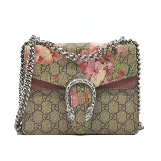 Gucci GG Supreme Monogram Blooms Mini Dionysus Shoulder Bag Beige Multicolor Dry Rose
