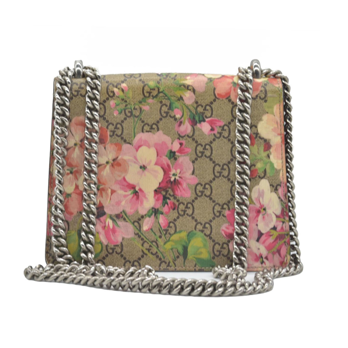 $2600 Gucci GG Supreme Monogram Blooms Mini Dionysus Shoulder Bag Beige Multicolor Dry Rose